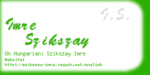 imre szikszay business card